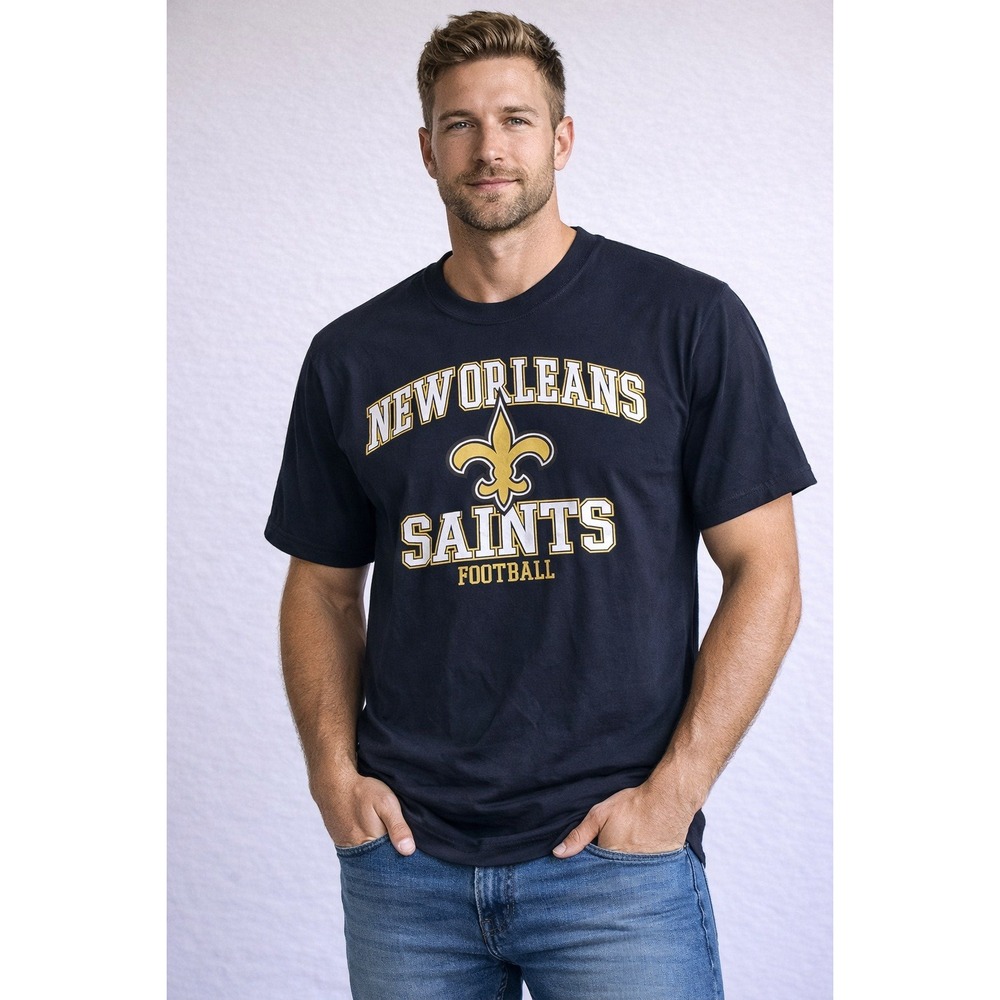 New Orleans Saints NFL‎ Team Apparel T Shirt Black Men's L Football Tee